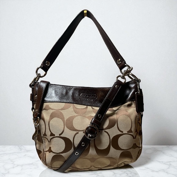 Coach Large Zoe Hobo Bag in Signature Jacquard WITH Crossbody Strap EUC 🤩 - Picture 1 of 17